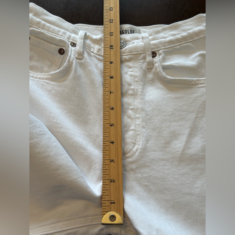AGOLDE RILEY High Rise Straight White Crop Jean 24  Button Fly Contemporary - Picture 10 of 14